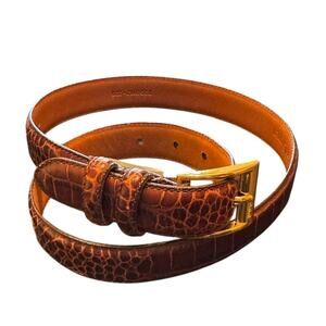 Ralph Lauren Italian Leather Brown Embossed Size Small Belt